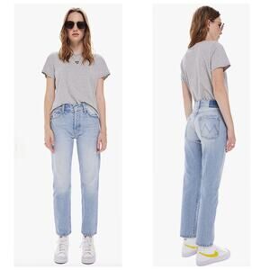 Mother High Waisted Hiker Hover Didn't I Warn You Blue Jeans 24